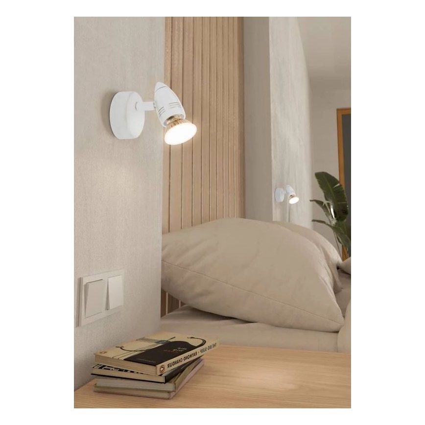 Eglo 780447 - LED sieninis akcentinis šviestuvas SABADELL 1xGU10/2,8W/230V 3000K balta