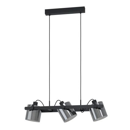 Eglo 780478 - Pakabinamas sietynas CALERINO 3xE27/40W/230V juoda