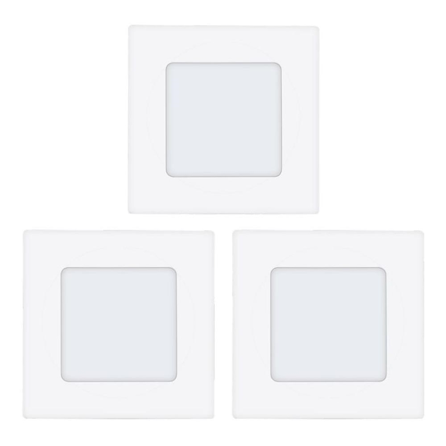 Eglo 78196 - KOMPLEKTAS 3x LED įleidžiamas lubinis šviestuvas FUEVA LED/2,7W/230V