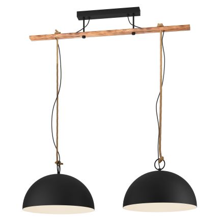 Eglo 78444 - Pakabinamas sietynas HODSOLL 2xE27/40W/230V juoda/ruda