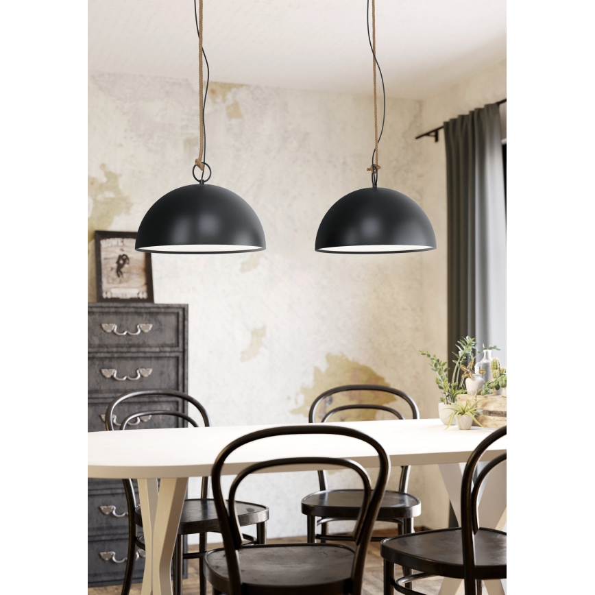Eglo 78444 - Pakabinamas sietynas HODSOLL 2xE27/40W/230V juoda/ruda