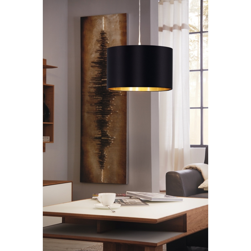 Eglo 78691 - Pakabinamas sietynas MASERLO 1xE27/60W/230V diametras 38 cm juoda/varis
