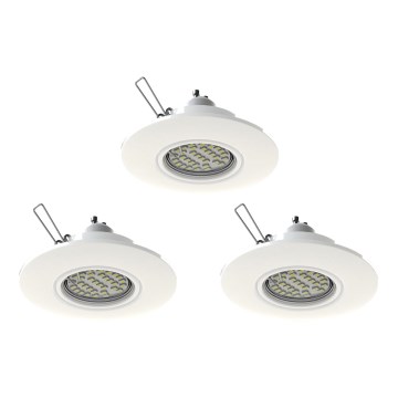 Eglo 78704 - KOMPLEKTAS 3x LED įleidžiamas lubinis šviestuvas PENETO 1xGU10/3,3W/230V balta