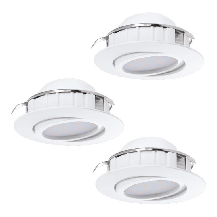 Eglo 78755 - KOMPLEKTAS 3x LED įleidžiamas lubinis šviestuvas PINEDA 1xLED/6W/230V 3000K balta