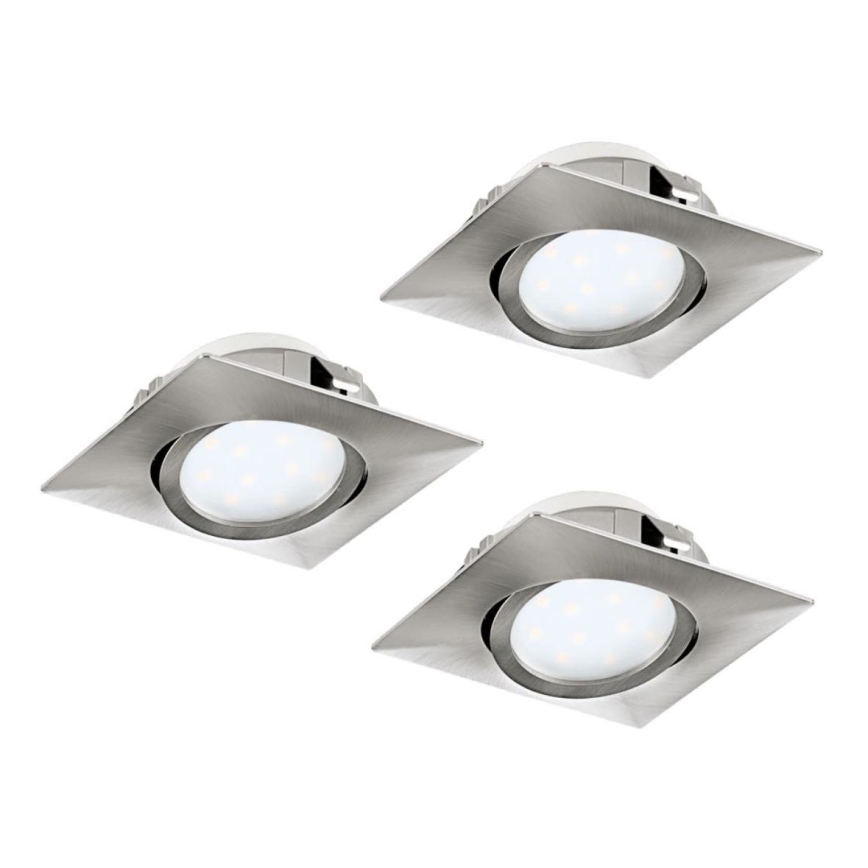 Eglo 78758 - KOMPLEKTAS 3x LED įleidžiamas lubinis šviestuvas PINEDA LED/6W/230V