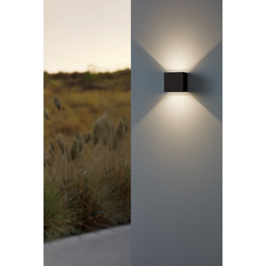 Eglo 79215 - LED sieninis lauko šviestuvas CALPINO 2xLED/3,3W/230V 3000K IP54 juoda