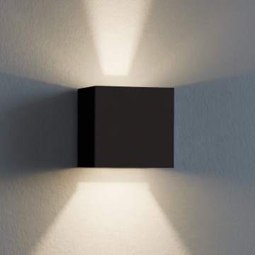 Eglo 79215 - LED sieninis lauko šviestuvas CALPINO 2xLED/3,3W/230V 3000K IP54 juoda