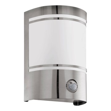 Eglo 79284 - Lauko sieninis šviestuvas su jutikliu CERNO 1xE27/40W/230V blizgus chromas IP44