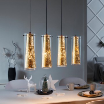 Eglo 79344 - Pakabinamas sietynas PINTO GOLD 4xE27/40W/230V auksas