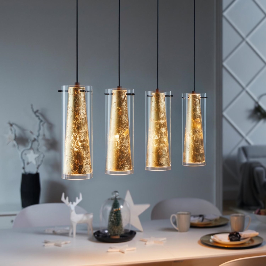 Eglo 79344 - Pakabinamas sietynas PINTO GOLD 4xE27/40W/230V auksas