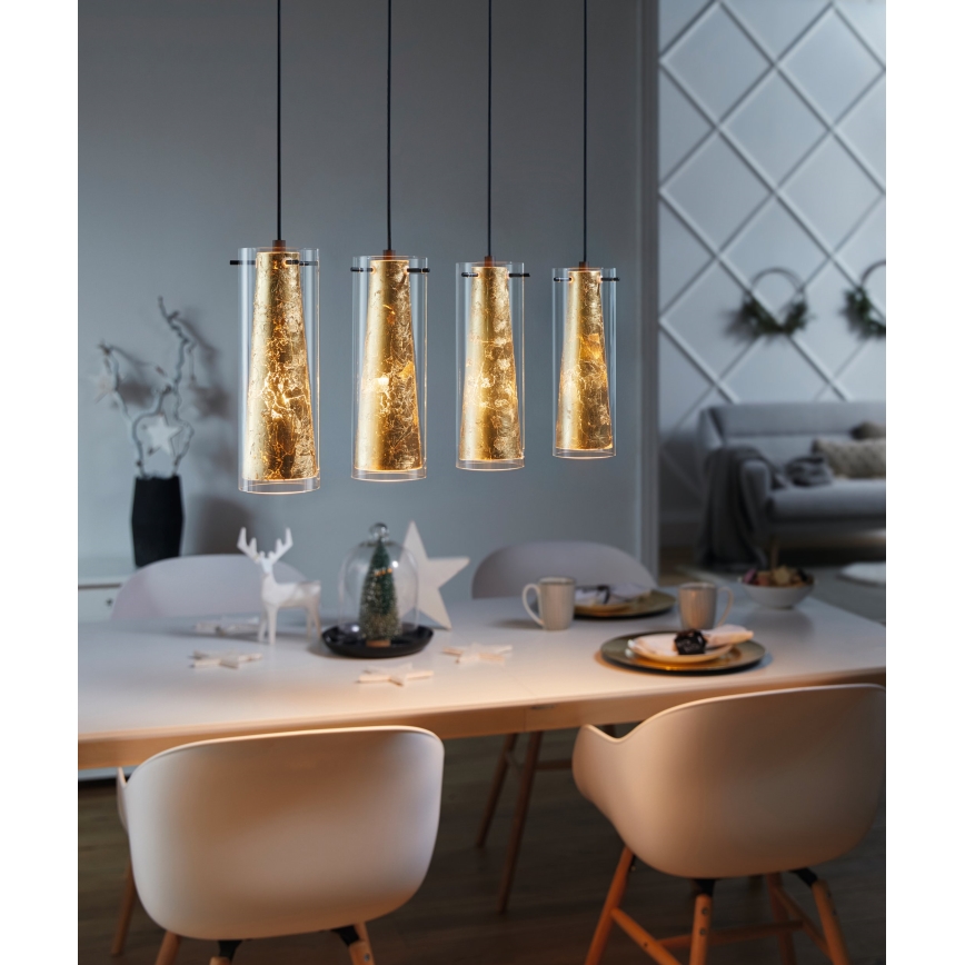 Eglo 79344 - Pakabinamas sietynas PINTO GOLD 4xE27/40W/230V auksas