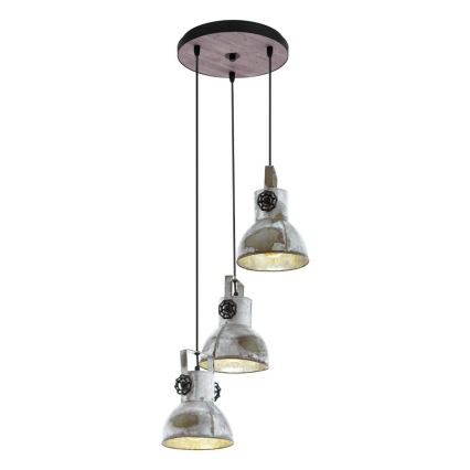 Eglo 79371 - Pakabinamas šviestuvas su laidu BARNSTAPLE 3xE27/40W/230V ruda/patina