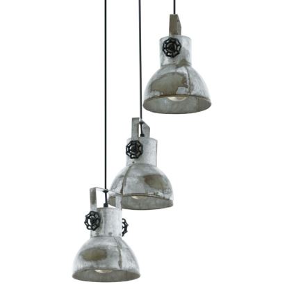 Eglo 79371 - Pakabinamas šviestuvas su laidu BARNSTAPLE 3xE27/40W/230V ruda/patina