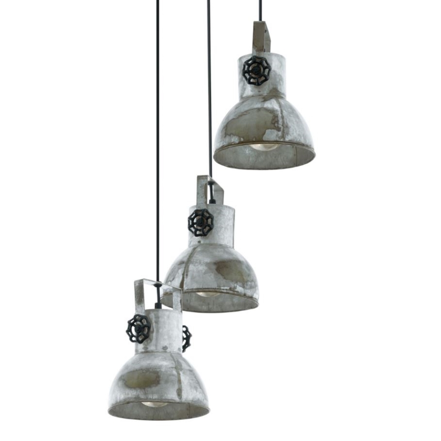 Eglo 79371 - Pakabinamas šviestuvas su laidu BARNSTAPLE 3xE27/40W/230V ruda/patina