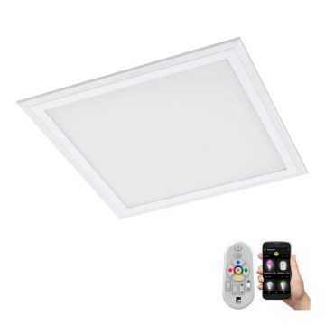Eglo 79464 - LED Pritemdomas lubinis šviestuvas POZZALLO LED/16W/230V 2700-6500K 30x30 cm balta + nuotolinio valdymo pultas