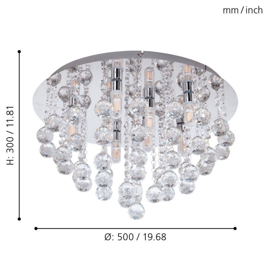 Eglo 79516 - LED lubinis vonios šviestuvas MONTEPRANDONE 8xG9/3W/230V IP44 blizgus chromas