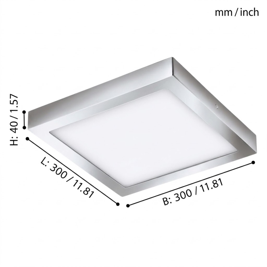 Eglo 79528 - LED lubinis vonios šviestuvas DURANGO LED/22W/230V 30x30 cm IP44