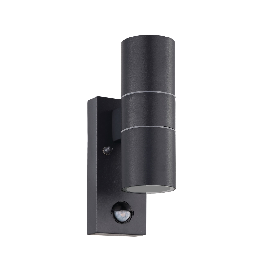 Eglo 79545- LED Lauko sieninis šviestuvas su jutikliu ARAPONGAS 2xGU10/2,8W/230V IP44 juoda