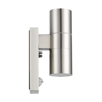 Eglo 79594- LED Lauko sieninis šviestuvas su jutikliu ARAPONGAS 2xGU10/2,8W/230V IP44 matinis chromas