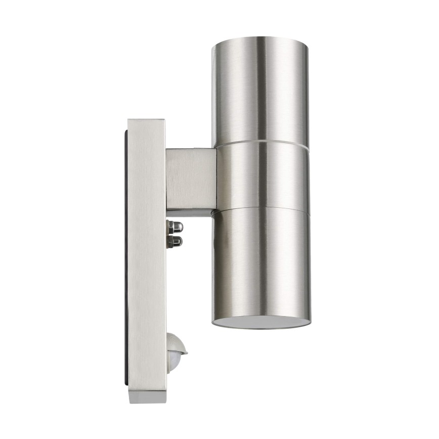 Eglo 79594- LED Lauko sieninis šviestuvas su jutikliu ARAPONGAS 2xGU10/2,8W/230V IP44 matinis chromas