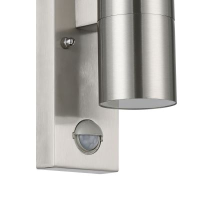 Eglo 79594- LED Lauko sieninis šviestuvas su jutikliu ARAPONGAS 2xGU10/2,8W/230V IP44 matinis chromas