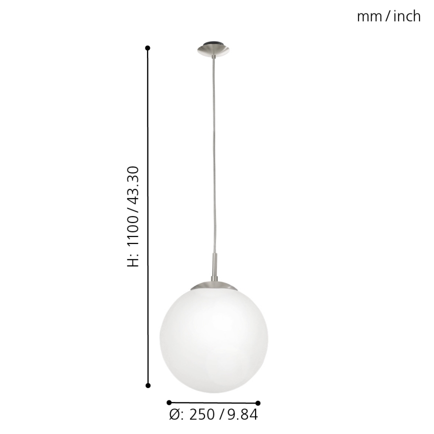 EGLO - Pakabinamas sietynas 1xE27/60W/230V diametras 25 cm balta