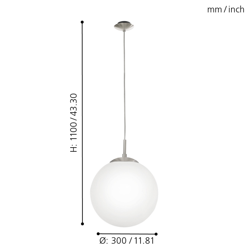 EGLO - Pakabinamas sietynas 1xE27/60W/230V diametras 30 cm balta