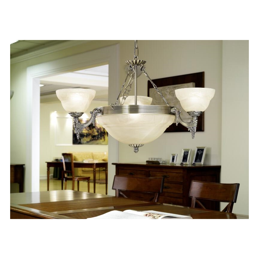 EGLO - Sietynas 6xE14/60W/230V alabastro stiklas
