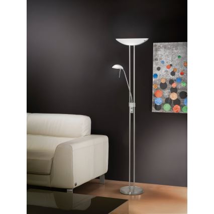 EGLO - Reguliuojamo ryškumo grindinis šviestuvas BAYA 1xR7s/230W+1xG9/33W matinis chromas