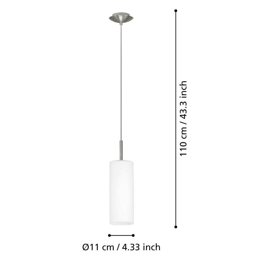 EGLO - Ant laido kabinamas šviestuvas 1xE27/60W baltas