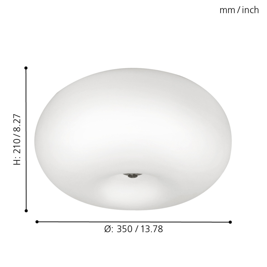EGLO - Lubinis šviestuvas OPTICA 2xE27/60W/230V opalinio stiklo diametras 35 cm