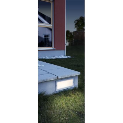 EGLO 88008 - Lauko įleidžiamasis šviestuvas ZIMBA 1xE27/60W sidabrinis/baltas IP44