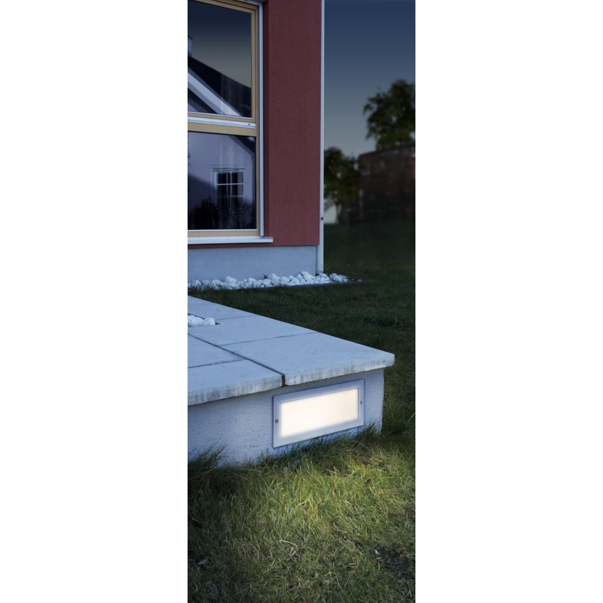 EGLO 88008 - Lauko įleidžiamasis šviestuvas ZIMBA 1xE27/60W sidabrinis/baltas IP44