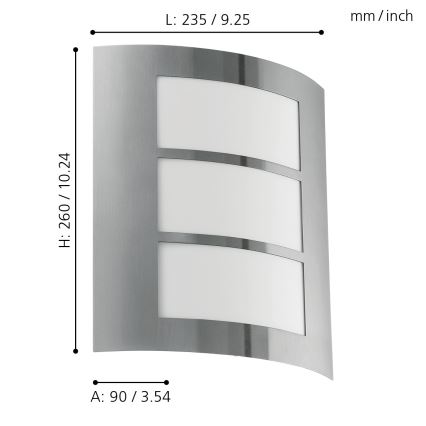 EGLO - Lauko sieninis šviestuvas 1xE27/15W/230V IP44