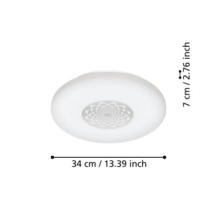 Eglo - LED Reguliuojamas lubinis šviestuvas LED/15,6W/230V 2700-6500K