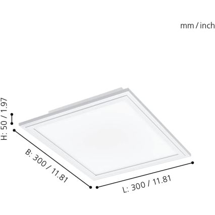 Eglo - LED Reguliuojamas lubinis šviestuvas LED/15,3W/230V baltas ZigBee