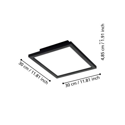 Eglo - LED Reguliuojamas lubinis šviestuvas LED/15,3W/230V juodas ZigBee