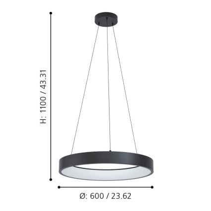 Eglo - LED RGBW Reguliuojamas pakabinamas sietynas LED/26W/230V ZigBee