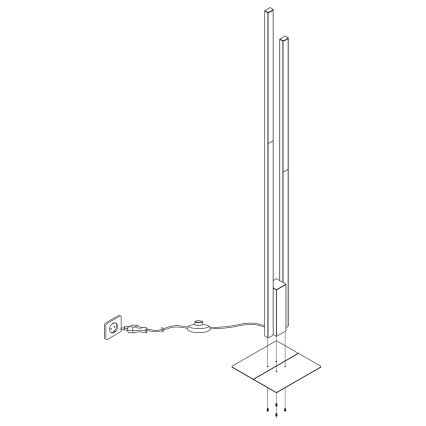 Eglo - LED RGBW Reguliuojamas toršeras 2xLED/16W/230V juodas ZigBee