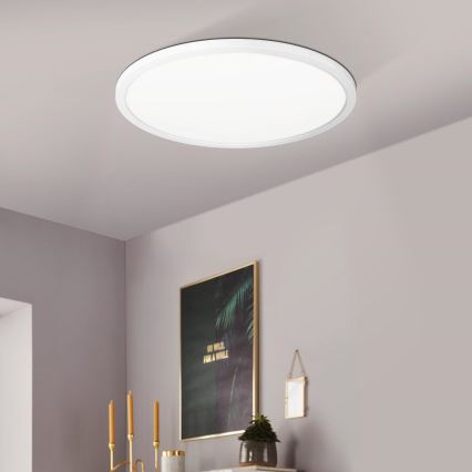 Eglo 900086 - LED RGBW Reguliuojamas lubinis šviestuvas ROVITO-Z LED/14,6W/230V 2700-6500K diametras 29,5 cm balta