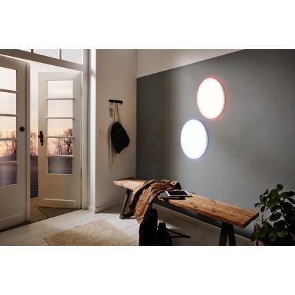 Eglo 900086 - LED RGBW Reguliuojamas lubinis šviestuvas ROVITO-Z LED/14,6W/230V 2700-6500K diametras 29,5 cm balta