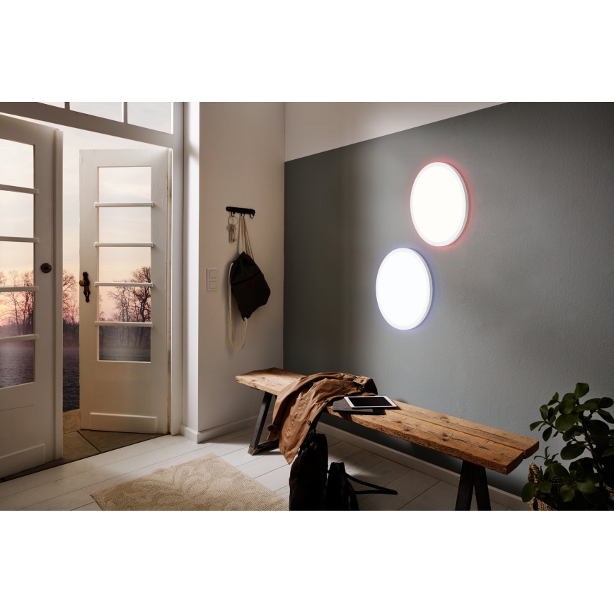 Eglo 900086 - LED RGBW Reguliuojamas lubinis šviestuvas ROVITO-Z LED/14,6W/230V 2700-6500K diametras 29,5 cm balta