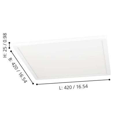 Eglo - LED RGBW Reguliuojamas lubinis šviestuvas LED/16,5W/230V baltas ZigBee