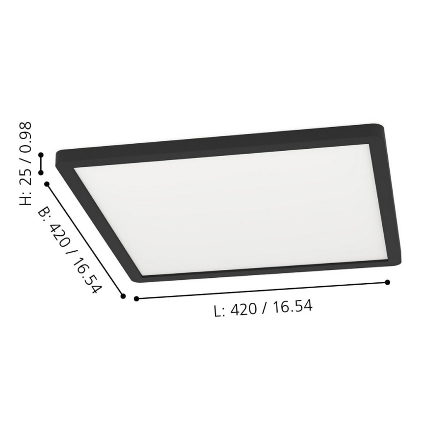 Eglo - LED RGBW Reguliuojamas lubinis šviestuvas LED/16,5W/230V juodas ZigBee