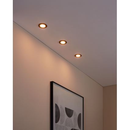 Eglo – 3 vnt. rinkinys: dimeriuojami vonios LED šviestuvai FUEVA‑Z LED/2,8W/230V IP44 Ø 8,5 cm
