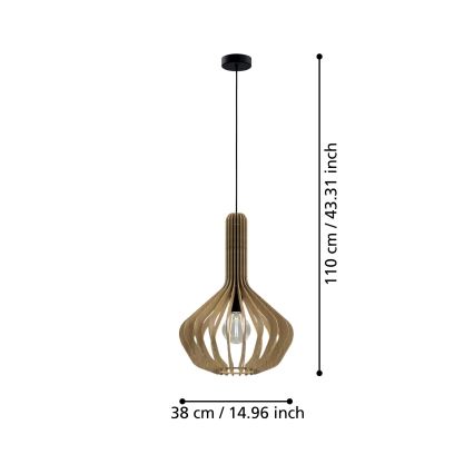 Eglo - Pakabinamas sietynas 1xE27/40W/230V d. 38 cm smėlio spalvos