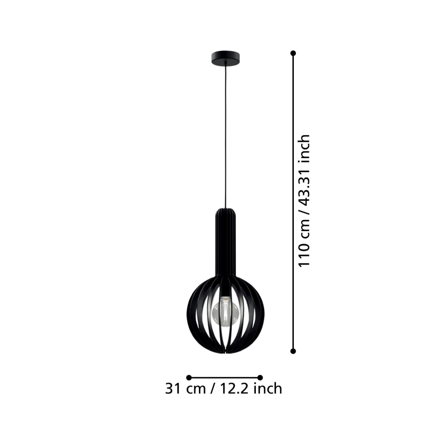 Eglo - Pakabinamas sietynas 1xE27/40W/230V d. 31 cm juodas