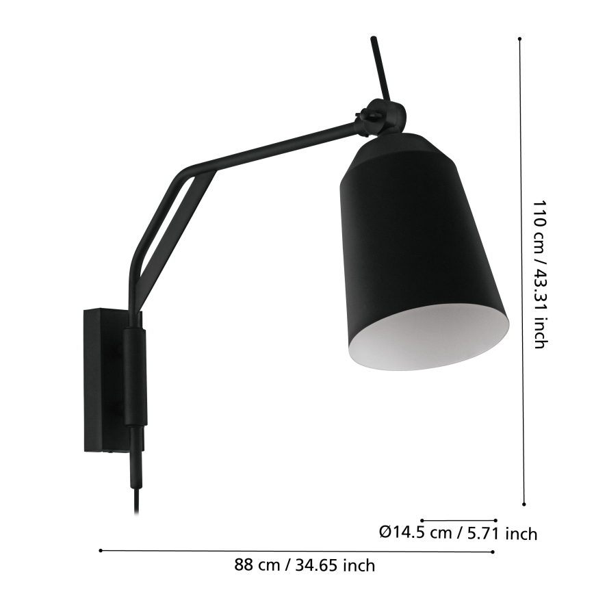 Eglo – Sieninė lempa 1xE27/40W/230V