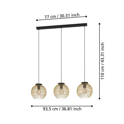 Eglo - Pakabinamas sietynas 3xE27/40W/230V