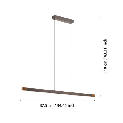 Eglo - LED Reguliuojamas pakabinamas sietynas LED/18W/230V 3000K